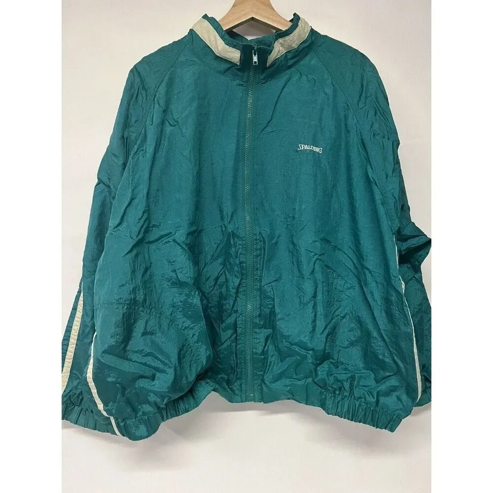 Spaulding Active Sportswear Green XL Windbreaker VTG